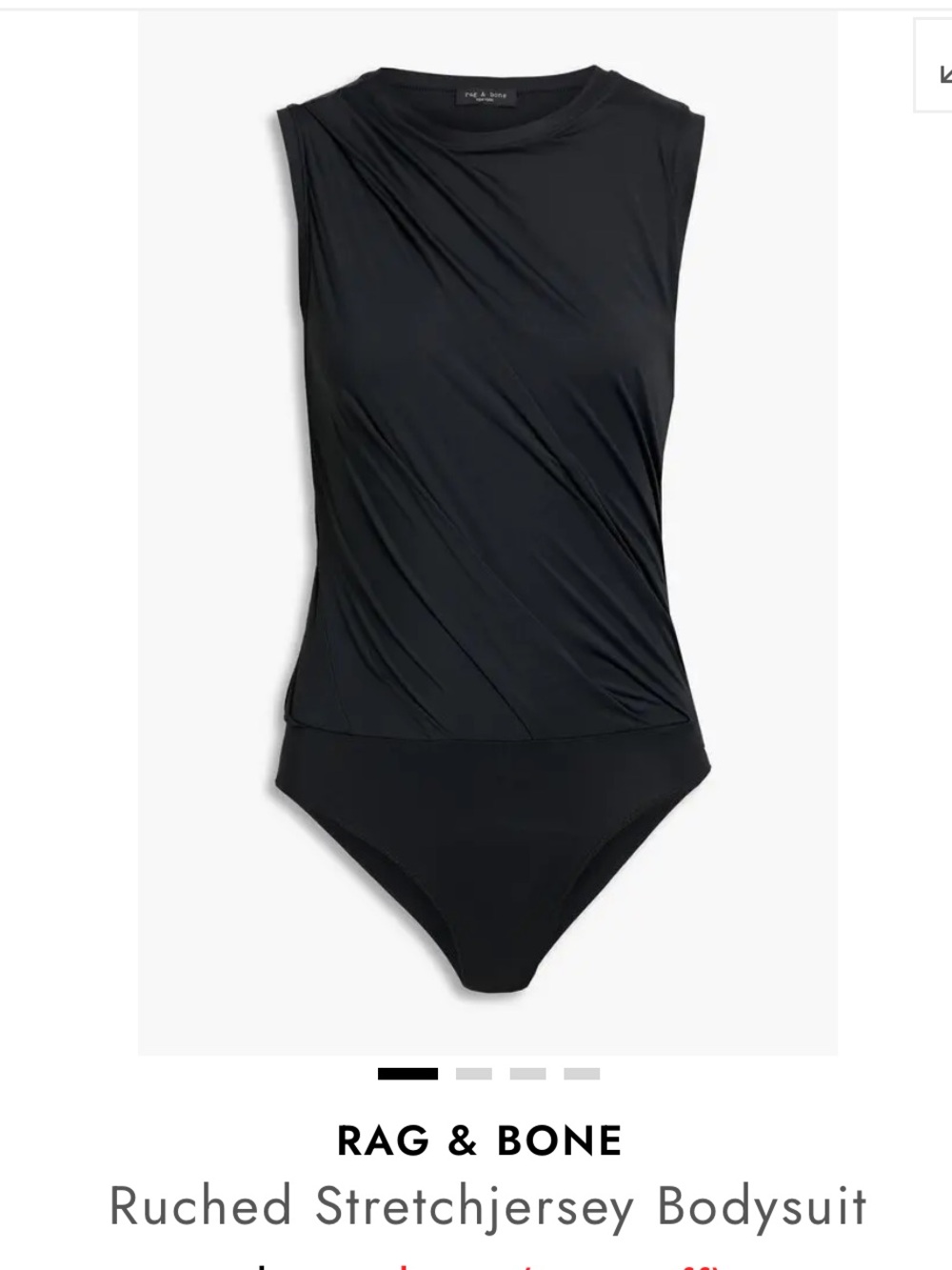 rag & bone Black Stretch Jersey Crewneck Bodysuit